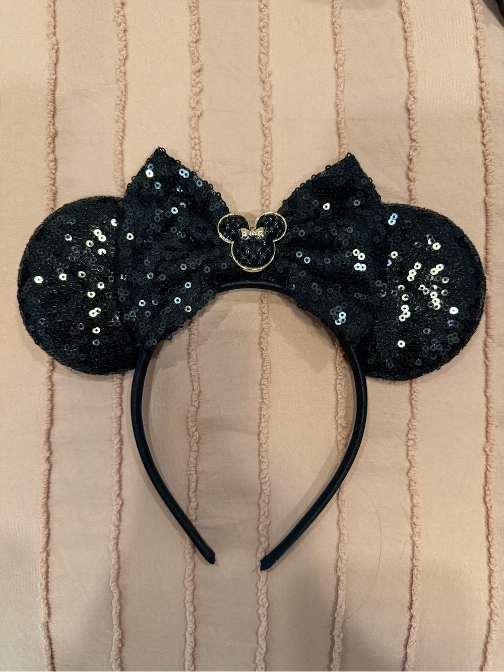 Black Sequin Minnie Ears Headband